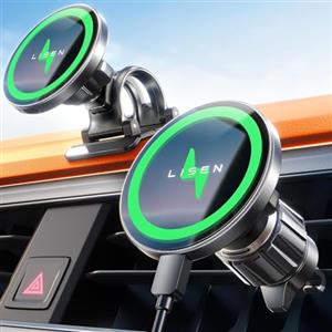 LISEN 15W Supporto Auto Magsafe Accessori Auto [20xN55 Magnete] porta iPhone Mag safe Ricarica Veloce Telefono magnetico Auto caricatore wireless auto Compatibile con iPhone 16 15 14 13 12 Serie