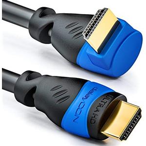 deleyCON 2m Cavo HDMI Angolato (Angolo 90°) - UHD 4K HDR 1080p 2160p EARC - per TV, Soundbar, Monitor, PC, Laptop, Proiettore, PS5, Xbox - Nero