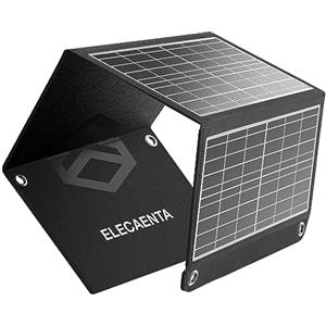 ELECAENTA 22W Caricatore Solare Portatile 2 Uscite USB (MAX.5V/4A) per Cellulare Tablet PowerBank, ETFE Pannello Solare Pieghevole Leggero e Impermeabile per Campeggio Escursionismo Emergenza