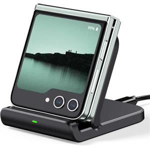SwanScout Stazione di Ricarica per Galaxy Z Flip, Caricatore Wireless Compatibile Con Modelli 6/5/4/3, Moto Razr 50, SwanScout 501S (No Adattatore)