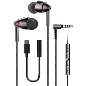1MORE Quad Driver Auricolari con Filo, Cuffie In-Ear con Microfono, Hi-Fi Cuffie Hi-Res Stereo, Bassi potenti, Jack 3.5mm, In-Line Remoto Controllo del Volume, per Smartphone/PC/Tablet