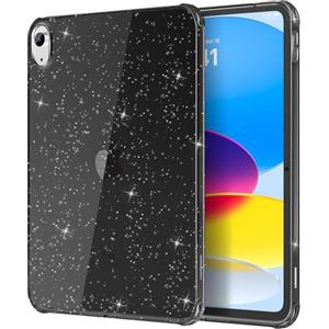 MoKo Custodia per iPad (A16) 11a Generazione 2025, iPad 10a Generazione Custodia 2022 Cover Protettiva in TPU Trasparente Morbido Antiurto e Leggero con Posteriore, Nero Glitterato