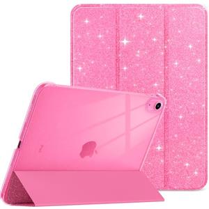 EasyAcc Custodia per iPad A16 11ª Generazione/iPad 10ª Generazione 10.9 Pollici, Cover Ultra Sottile con Funzione Auto Sleep/Sveglia, Rosa Glitter