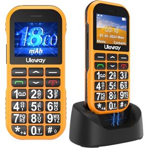 CHAKEYAKE GSM Telefono Cellulare per Anziani con Tasti Grandi, telefoni cellulari per anziani Supporto SIM Doppio, 1800mAh Batteria Lungo Standby, Ricarica USB C, Funzione SOS,Base di Ricarica,Torcia