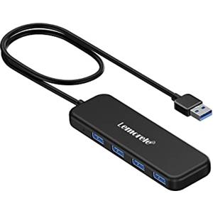 Lemorele Hub USB 3.0 - 4 Porte Multiple Per PC, 5 Gbps, Adattatore Per Macbook, Imac, Mac Pro/Mini, PS4, Windows Android, Computer Smartphone Laptop - Cavo 40 cm
