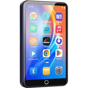 Fanvace Lettore MP3 da 80 GB con WiFi Bluetooth - Schermo IPS Touch da 4 pollici, lettore musicale per bambini, Android MP4 Player con Spotify, Audible, Deezer, Play Store Streaming Music Apps