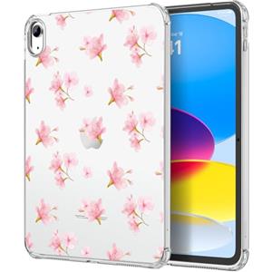 MoKo Custodia per iPad (A16) 11a Generazione 2025, iPad 10a Generazione Custodia 2022 Cover Protettiva in TPU Trasparente Morbido Antiurto e Leggero con Posteriore Trasparente, Fiori Rosa