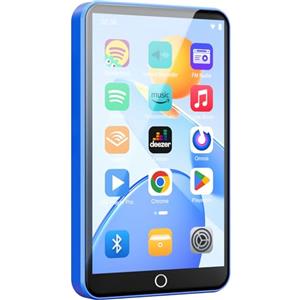 Fanvace Lettore MP3 da 80 GB con WiFi Bluetooth - Schermo IPS Touch da 4 pollici, lettore musicale per bambini, Android MP4 Player con Spotify, Audible, Deezer, Play Store Streaming Music Apps (Blue)