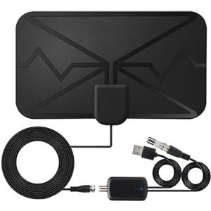 aweskmod Antenna TV Interna Antenna TV Esterno Antenna tv portatile, Antenna TV HDTV Digitale 120+ Miglia Amplificatore di Segnale Support 4K HD/1080P/VHF/UHF per Home Smart Televisione/Radio,Canali TV Locali