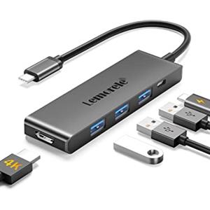 Lemorele Hub USB C HDMI 4K - 6 in 1, Spazio Alluminio Adattatore USB C Hub con 3 USB 3.0, SD/TF, Adattatore Macbook Air/Pro M1, iPad Pro M1, Windows, Switch, Telefono Cellulare e altro