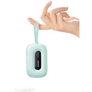 Charmast Mini Power Bank 10000mAh con Cavi Integrati (Rimovibile) 20W Caricatore Portatile Ricarica Rapida USB C Ultra Compatto Powerbank Compatibile con iPhone 15/14/13/12 Huawei(verde)