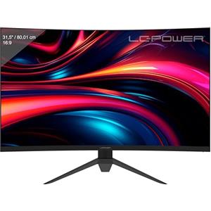 LC-Power Monitor curvo QHD da 32 pollici, 2560 x 1440, 180 Hz, 1 ms MPRT, AMD FreeSync, 3500:1, 1500R, 16:9, pannello VA, 122,1% sRGB, 93,6% DCI-P3, nero