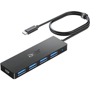 acer Hub USB C 3,0 con 5 porte, Hub USB C vers 4 Porte USB 5Gbps, Adattatore Multiporta Estensione HUB USB C, Compatibile con iPhone 15 ProMax,Surface Pro Galaxy S24 (120cm)