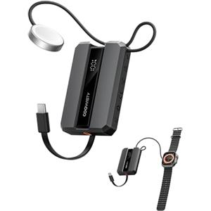 Coowisty Power bank per Apple Watch,10000mAh USB C PowerBank 20W PD caricatore portatile da con ricarica rapida for iPhone,Compatible with Apple Watch Series 9/8/7/6/Se/5/4/3/2, iPhone15