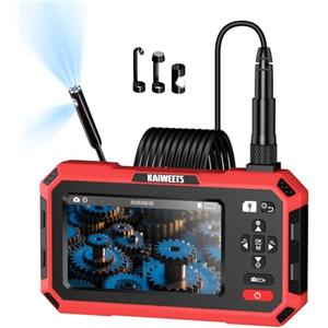 KAIWEETS Endoscopio con Doppia Lente, KAIWEETS Telecamera Endoscopica 1920P HD con Schermo IPS da 5