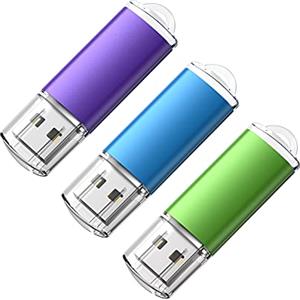 KOOTION 3 Piezas Chiavetta USB 64GB, USB 2.0 Pen Drive 64GB Piccolo e Leggero Pennetta USB 64GB con indicatore LED Penna USB Set Para Ordenador/TV/Coche/Player, ect (Blu, Verde, Viola)