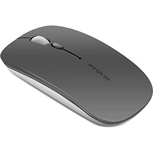 Uiosmuph Q5 Mouse Wireless Ricaricabile, Senza Fili Silenzioso 2,4G 1600DPI Mouse Portatile da Viaggio Ottico con Ricevitore USB per Windows 10/8/7/XP/Vista/PC/Mac (Grigio)