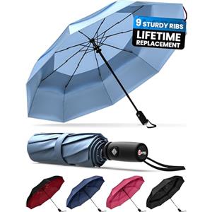 Repel Umbrella Windproof Travel Umbrellas for Rain - Easy Auto Open Close, Durable & Compact Umbrella, Strong Fiberglass Frame, Waterproof Canopy - Backpack, Purse, Portable Umbrella for Travel