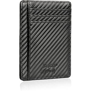 Bronzi® Portafoglio Uomo Slim Piccolo | Portacarte Uomo Donna Portatessere Porta Carte Di Credito | Portafogli Mini Protezione RFID con Portamonete | Box Regalo - Brand Italiano