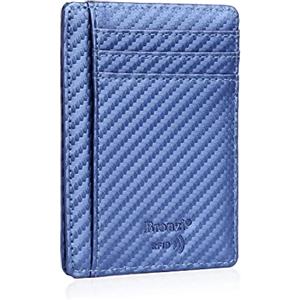Bronzi® Portafoglio Uomo Slim Piccolo | Portacarte Uomo Donna Portatessere Porta Carte Di Credito | Portafogli Mini Protezione RFID con Portamonete | Box Regalo - Brand Italiano