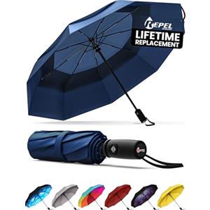 Repel Umbrella Windproof Travel Umbrellas for Rain - Easy Auto Open Close, Durable & Compact Umbrella, Strong Fiberglass Frame, Waterproof Canopy - Backpack, Purse, Portable Umbrella for Travel