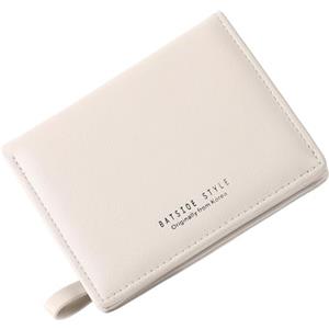 RRANCharltu Portafoglio Donna Piccolo in Pelle Portamonete Piccoli con Cerniera e chiusura a Scatto Scomparti per Carte Multipli(Bianco)