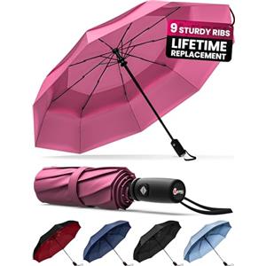 Repel Umbrella Windproof Travel Umbrellas for Rain - Easy Auto Open Close, Durable & Compact Umbrella, Strong Fiberglass Frame, Waterproof Canopy - Backpack, Purse, Portable Umbrella for Travel