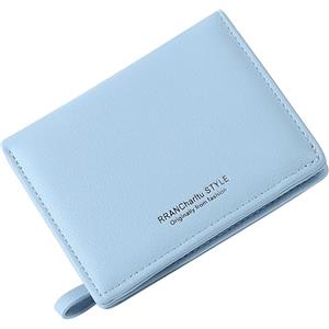 RRANCharltu Portafoglio Donna Piccolo in Pelle Portamonete Piccoli con Cerniera e chiusura a Scatto Scomparti per Carte Multipli(Blu cielo)