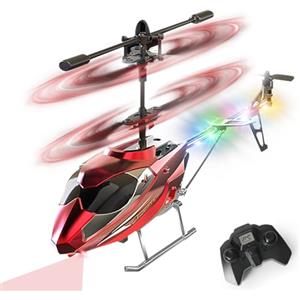 VATOS Elicottero RC VATOS - Elicottero telecomandato 2.4G con luce LED, altezza fissa, decollo con un solo tasto, aerei RC per interni festival per ragazzi ragazze