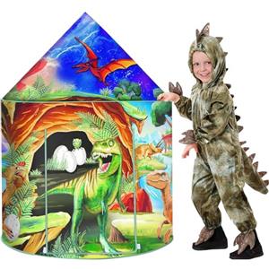 Nicecastle Dinosauro Tenda per Bambini Casetta Bambina Bambino Pop Up Capanna per Bambini Esterno Interno Portatile con Dinosauri Adesivi Casette Giochi Bambini