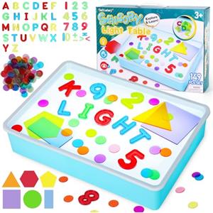 Yellcetoy Tavolo Luminoso Bambini, Giochi Sensoriali Autismo, Sensory Light Table, Giocattoli Educativi Prescolari per Bambini 3 4 5 6 7 8