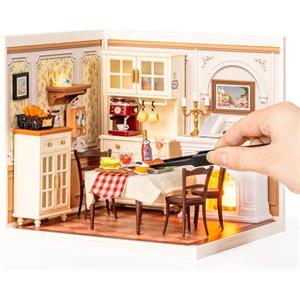 ROBOTIME Super Creator Casa delle Bambole con LED, Case in Miniatura da Costruire per Adulti e Bambini, Regali Creativi (Warm Dining Room)
