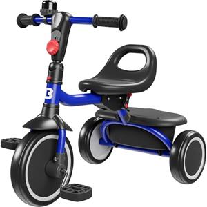 besrey Tricicli per bambini dai 24 mesi ai 4 anni, triciclo per bambini da 2 a 4 anni, triciclo per bambini, regalo e giocattoli per ragazzi e ragazze, tricicli per bambini, blu