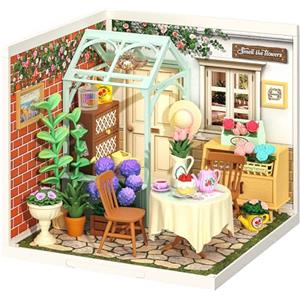 ROBOTIME Super Creator Casa delle Bambole con LED, Case in Miniatura da Costruire per Adulti e Bambini, Regali Creativi (Blooming Tea Garden)