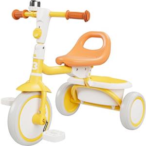 besrey Tricicli per bambini dai 18 mesi ai 5 anni, triciclo per bambini, tricicli regalo per bambini da 2 a 5 anni, regalo e giocattoli per ragazzi e ragazze, trike per bambini, giallo
