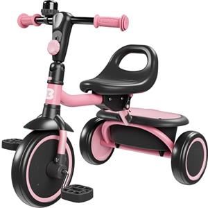 besrey Tricicli per bambini dai 18 mesi ai 5 anni, triciclo per bambini, tricicli regalo per bambini da 2 a 5 anni, regalo e giocattoli per ragazzi e ragazze, trike per bambini, rosa