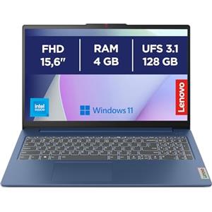 Lenovo IdeaPad Slim 3 Notebook 15,6" FHD (1920x1080), Intel N100, RAM 4GB, SSD 128GB, Microsoft 365 Personal 12 mesi incluso, Grafica Integrata, WiFi 6, Windows 11 Home, Tastiera Italiana - Abyss Blue