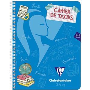 Clairefontaine 308756C un diario a Spirale Mimesys - 17x22 cm - 144 pagine a quadretti grandi - Carta bianca 90g - copertina in polipropilene Trasparenti - Colore casuale