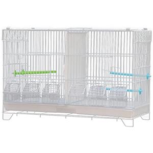 MUL-BOUTIQUE Volière Interni Gabbia Uccelli Esterno Metallo Parrocchetti Pappagalli Pinzoni Inseparabili Canarini con rete divisoria, Vassoio cassetto 60 x 26 x 39,5 cm