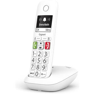Gigaset E290, Telefono Portatile con Suonerie Forti, Numeri Grandi e Audio Potenziato, Tasti di Chiamata Rapida, Vivavoce con Volume Regolabile, Bianco [Versione Italiana]