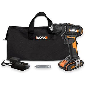 WORX Avvitatore avvitatore a batteria WX100 20 V - potente avvitatore a batteria per forare e avvitare - 20 + 1 livello di coppia fino a 30 Nm - velocità variabile - luce LED - batteria da 2 Ah e