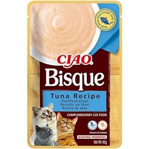 INABA CIAO Bisque di Tonno - Cibo Umido per Gatti in Crema, Grain-Free e Senza Conservanti, 40g