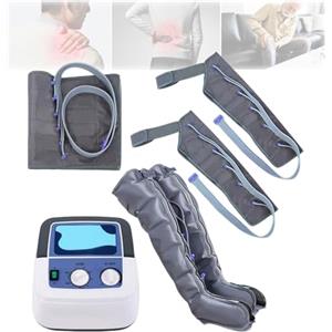 Joyfitness Massaggiatore Compressione D'aria per gambali e addome, Pressoterapia per Casa per Gambe, Linfodrenaggio, Professionale, Apparecchio Massaggiatore, 6 Camere d'aria, Regali per uomini
