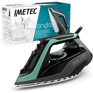 Imetec Onda F1 - Ferro da Stiro a Vapore -Piastra a Onde Scorrevole Brevettata Resistente ai graffi - 2400 W - Colpo di Vapore 200g - Serbatoio 300 ml - Protezione Anticalcare - Impugnatura ergonomica