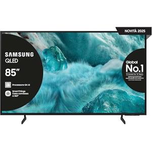 Samsung Smart TV 85'' QE85Q7F4AUXZT QLED 4K, Q4 Processor, 100% Volume Colore con Quantum Dot, Motion Xcelerator, OTS Lite & Adaptive Sound, SlimLook Design, 2025, Q7F4 BASI LATERALI, 85