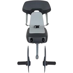 POLISPORT 8636100022 - Seggiolino Posteriore Guppy Junior MIK HD versatile bambini 6 anni, compatibile biciclette 24''-29'' e elettriche con portapacchi MIK HD, carico max.27kg, colore Grigio Scuro