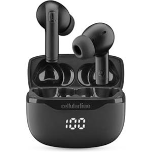 cellularline KEY Auricolari In-Ear True Wireless, 16 Ore Play Time, Display LED Custodia, Double Master, Controlli Touch, Ricarica USB-C, Design Tascabile - Bianco