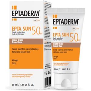 EPTADERM Epta Sun SPF50 Fluido Colorato 50 ml - Alta Protezione per Pelli Sensibili
