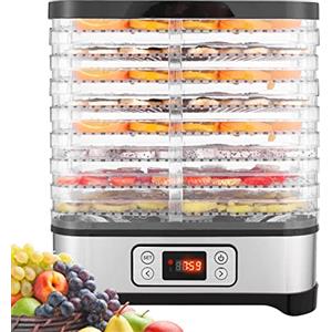 COOCHEER Essiccatore 400 W, disidratatore con display LCD, 8 piani, essiccatore per frutta senza BPA, temperatura regolabile disidratatore per alimenti