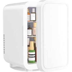 YASHE Mini Frigorifero da 6 litri/8 lattine 220-240 V AC/DC, refrigeratore termoelettrico portatile, frigoriferi, camera da letto, cura della pelle, bevande, ufficio, dormitorio e auto, bianco